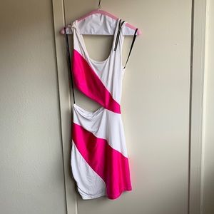 BEBE Hot Pink/White Dress